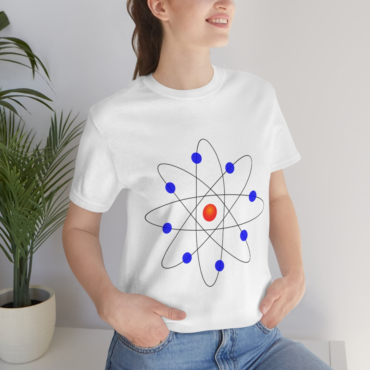 Atom Molecule Physics Chemistry Atomic Funny Science Minimalist Unisex Jersey Short Sleeve T-Shirt Ichaku [Perfect Gifts Selection]