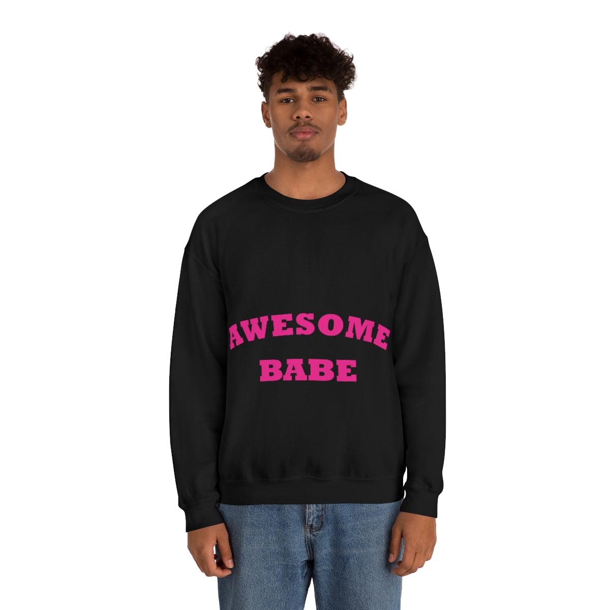 Awesome Babe Strong Feminist Unisex Heavy Blend™ Crewneck Sweatshirt Ichaku [Perfect Gifts Selection]