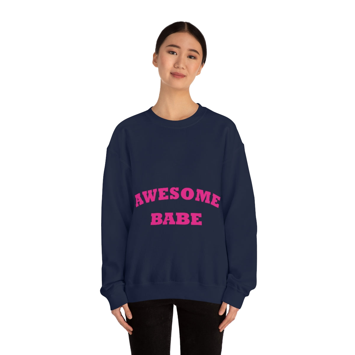 Awesome Babe Strong Feminist Unisex Heavy Blend™ Crewneck Sweatshirt Ichaku [Perfect Gifts Selection]