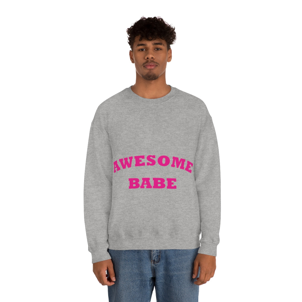 Awesome Babe Strong Feminist Unisex Heavy Blend™ Crewneck Sweatshirt Ichaku [Perfect Gifts Selection]