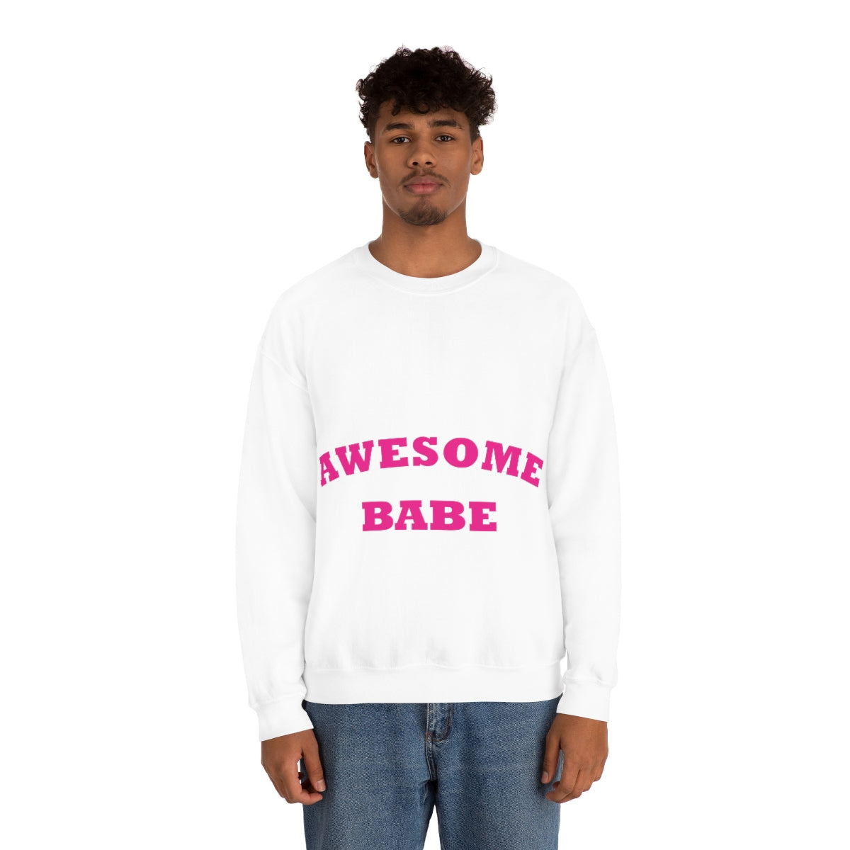 Awesome Babe Strong Feminist Unisex Heavy Blend™ Crewneck Sweatshirt Ichaku [Perfect Gifts Selection]