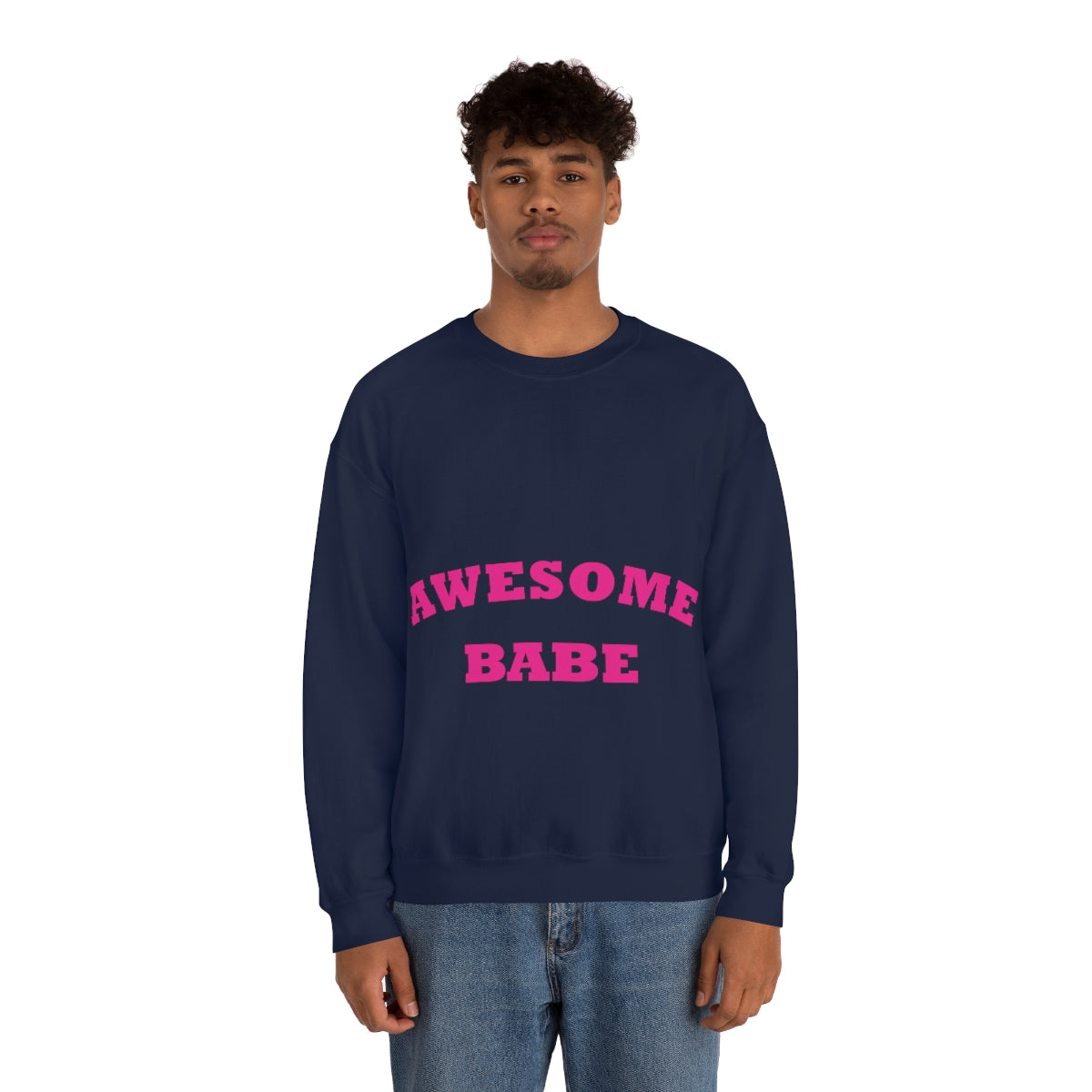 Awesome Babe Strong Feminist Unisex Heavy Blend™ Crewneck Sweatshirt Ichaku [Perfect Gifts Selection]