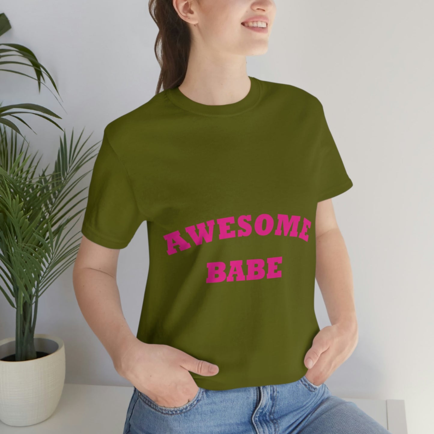 Awesome Babe Strong Feminist Unisex Jersey Short Sleeve T-Shirt Ichaku [Perfect Gifts Selection]