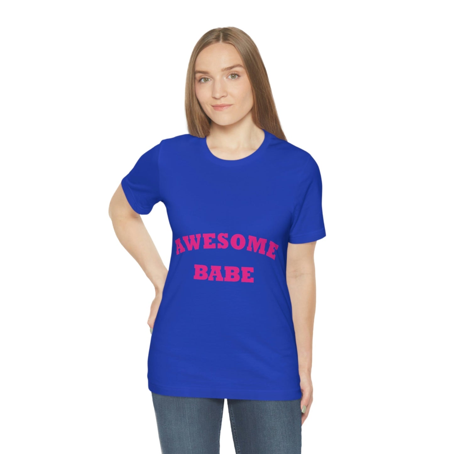 Awesome Babe Strong Feminist Unisex Jersey Short Sleeve T-Shirt Ichaku [Perfect Gifts Selection]