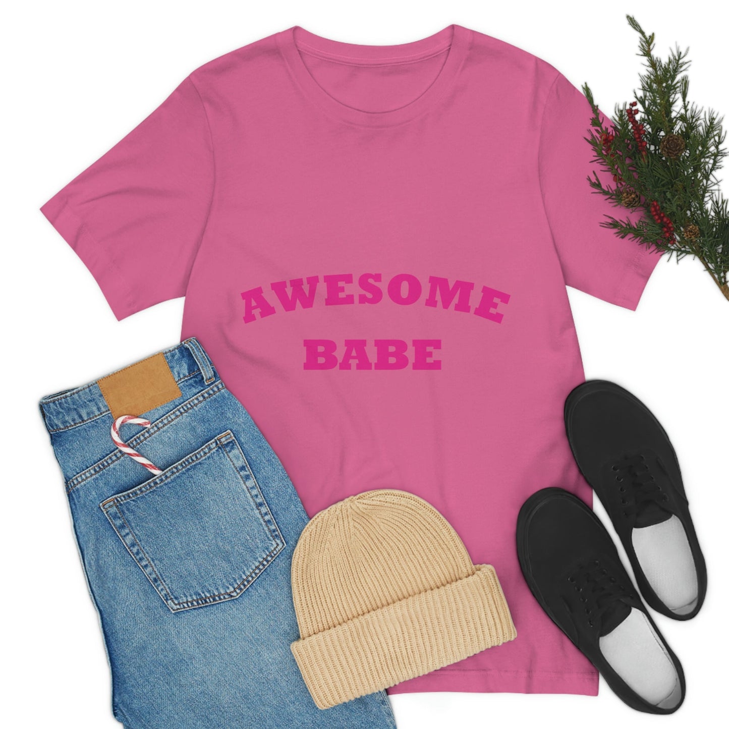 Awesome Babe Strong Feminist Unisex Jersey Short Sleeve T-Shirt Ichaku [Perfect Gifts Selection]