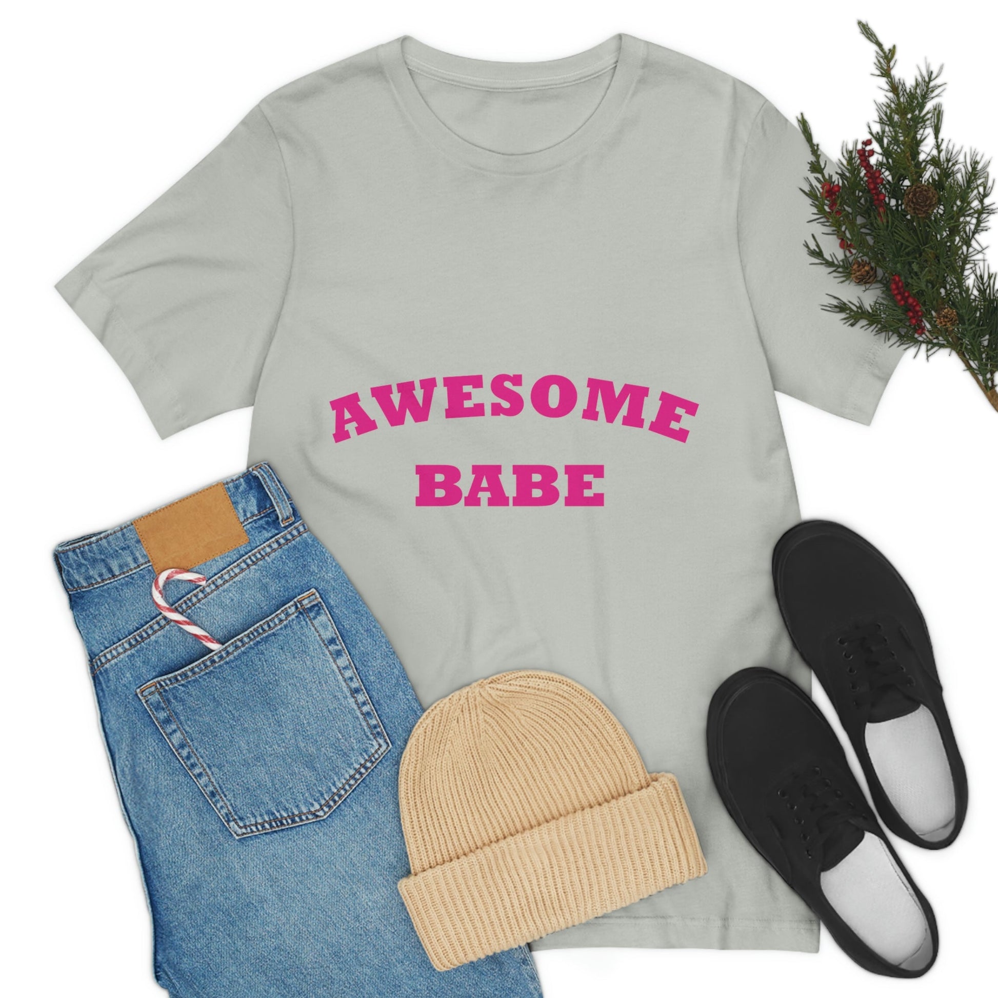 Awesome Babe Strong Feminist Unisex Jersey Short Sleeve T-Shirt Ichaku [Perfect Gifts Selection]