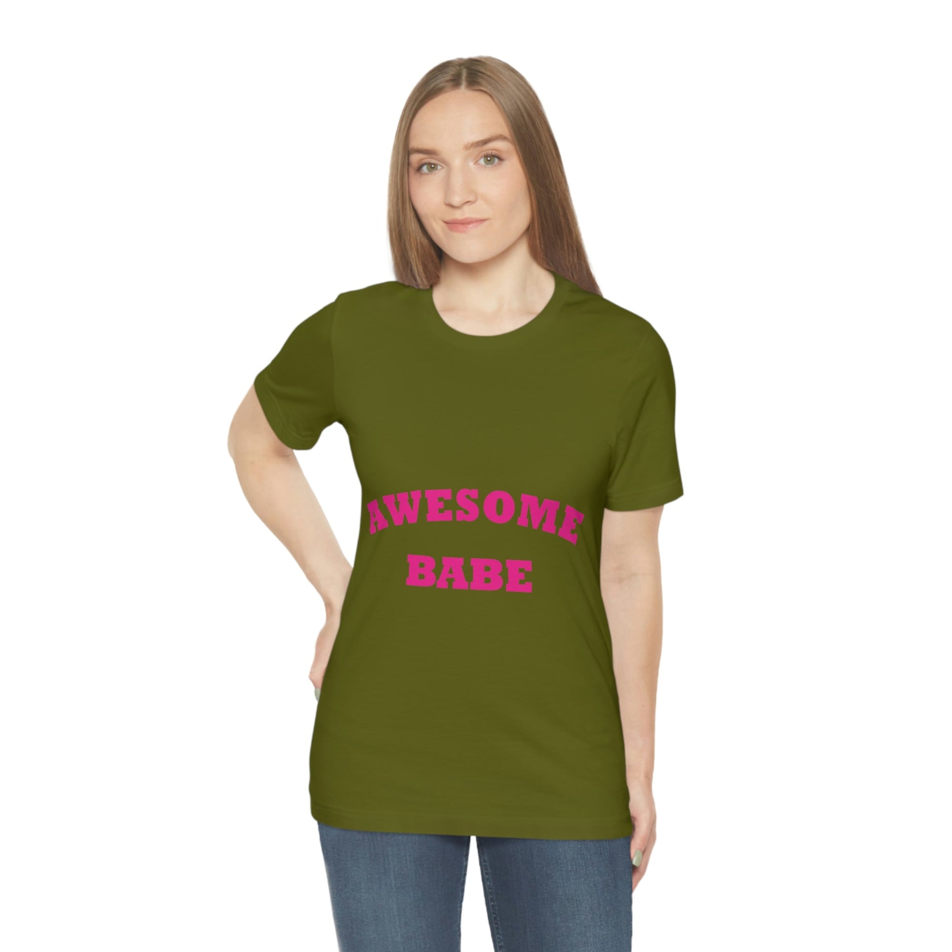 Awesome Babe Strong Feminist Unisex Jersey Short Sleeve T-Shirt Ichaku [Perfect Gifts Selection]