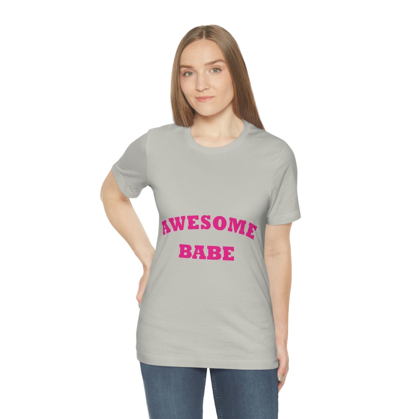 Awesome Babe Strong Feminist Unisex Jersey Short Sleeve T-Shirt Ichaku [Perfect Gifts Selection]