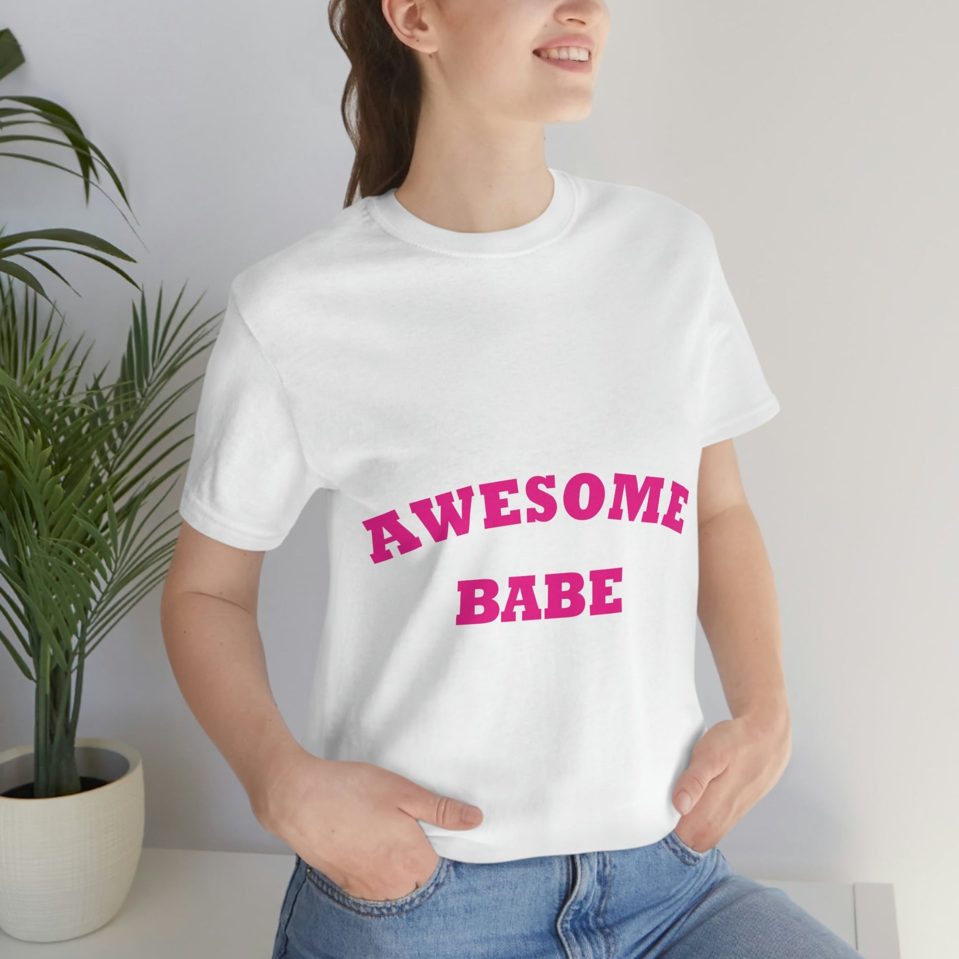 Awesome Babe Strong Feminist Unisex Jersey Short Sleeve T-Shirt Ichaku [Perfect Gifts Selection]