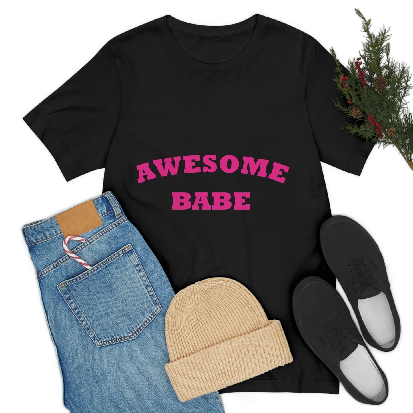 Awesome Babe Strong Feminist Unisex Jersey Short Sleeve T-Shirt Ichaku [Perfect Gifts Selection]