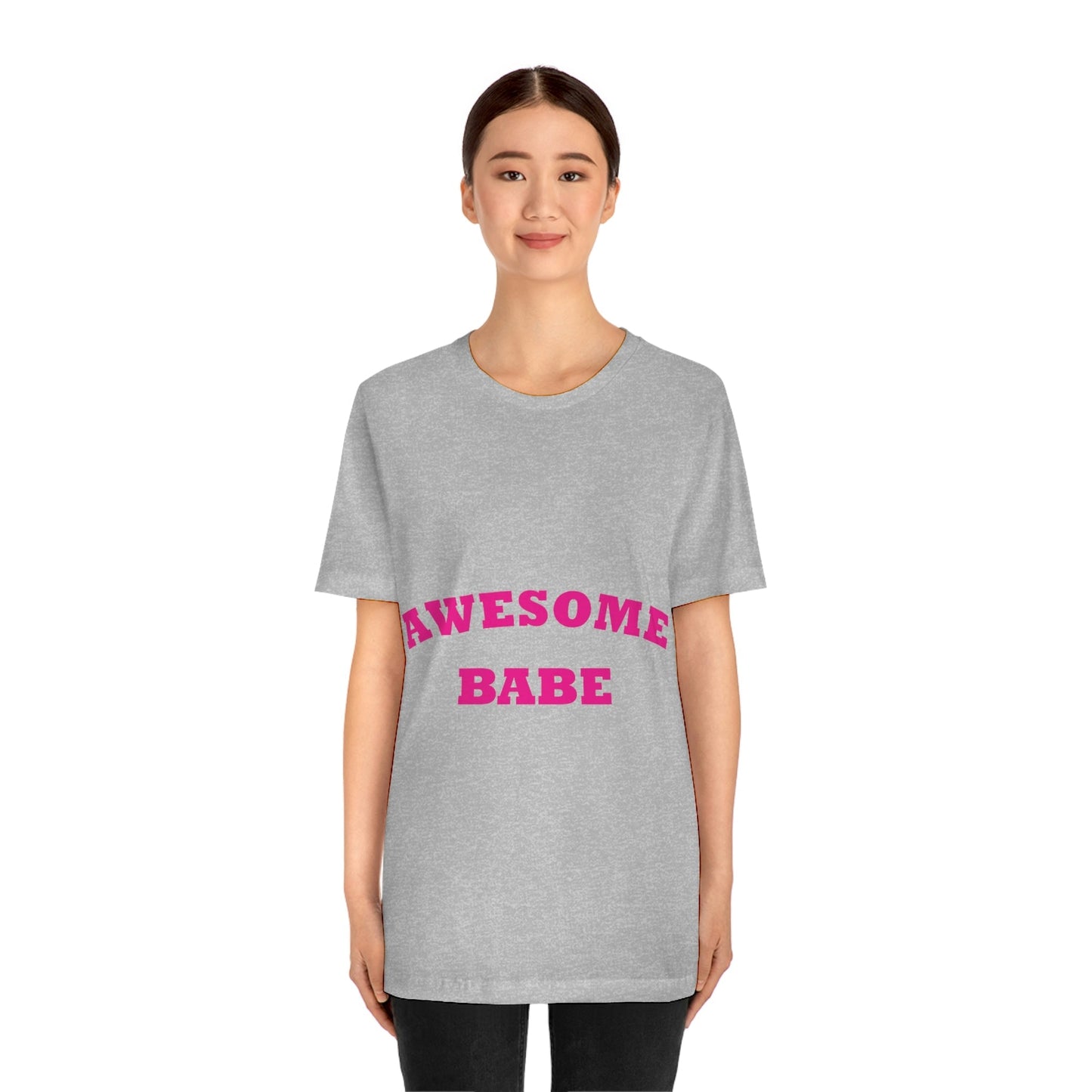 Awesome Babe Strong Feminist Unisex Jersey Short Sleeve T-Shirt Ichaku [Perfect Gifts Selection]