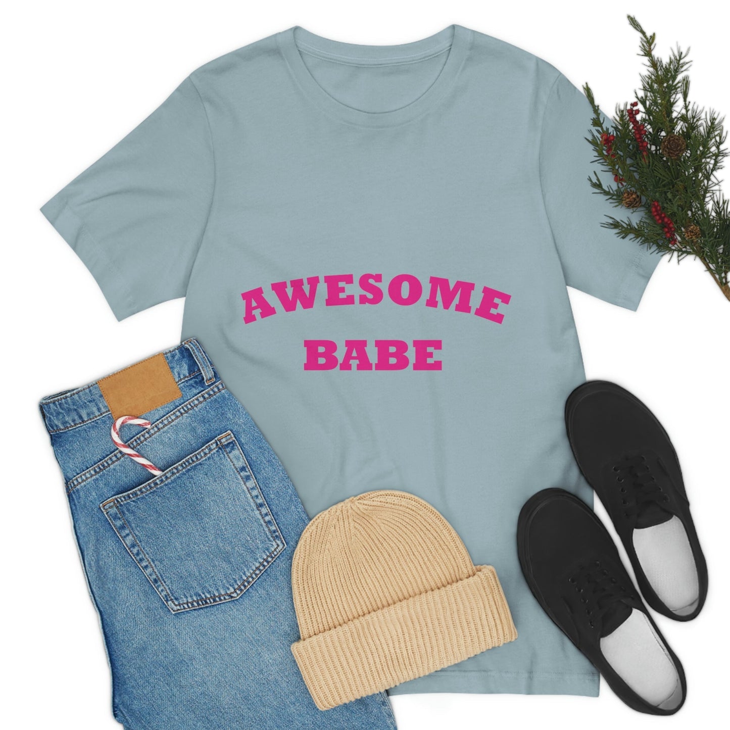 Awesome Babe Strong Feminist Unisex Jersey Short Sleeve T-Shirt Ichaku [Perfect Gifts Selection]