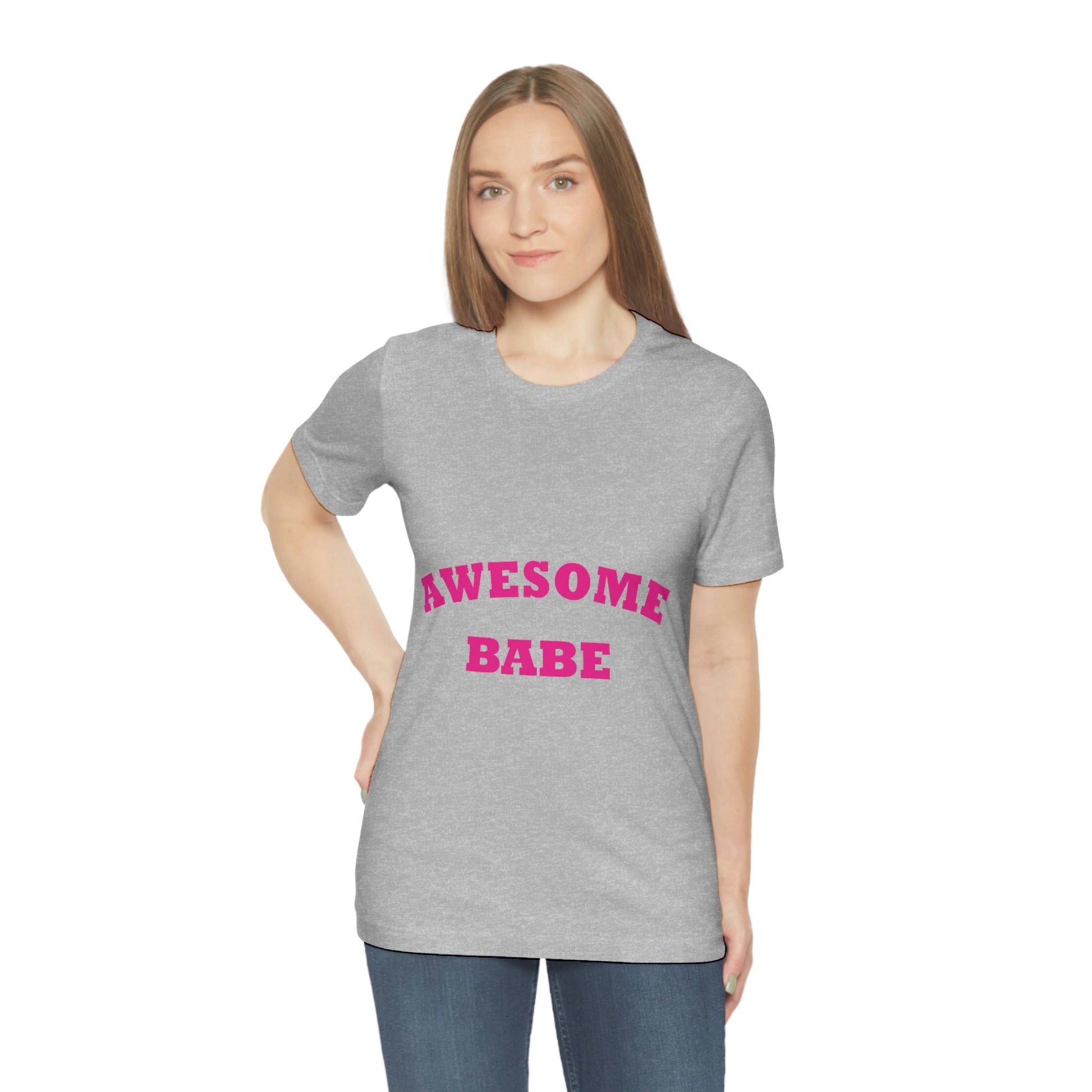 Awesome Babe Strong Feminist Unisex Jersey Short Sleeve T-Shirt Ichaku [Perfect Gifts Selection]