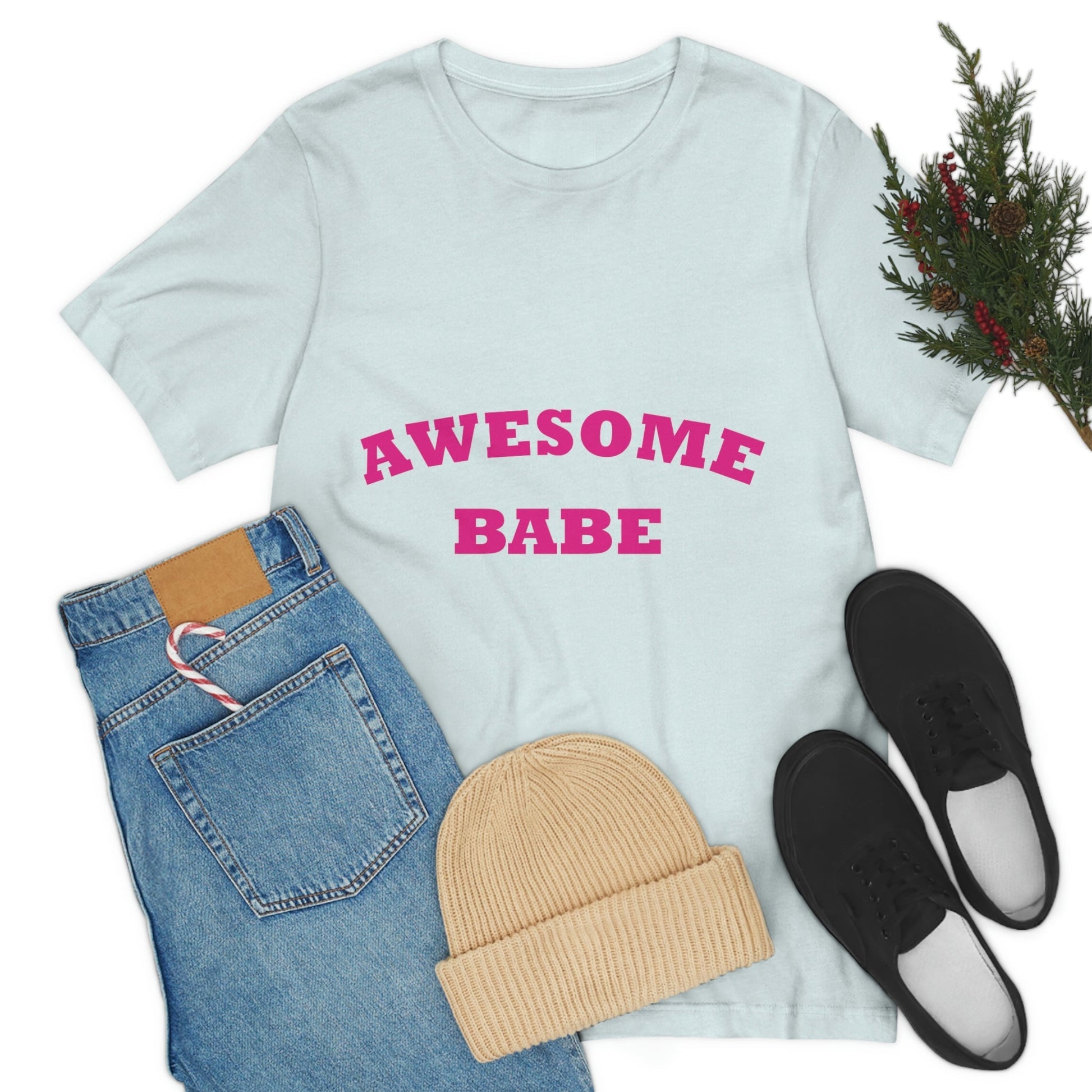 Awesome Babe Strong Feminist Unisex Jersey Short Sleeve T-Shirt Ichaku [Perfect Gifts Selection]