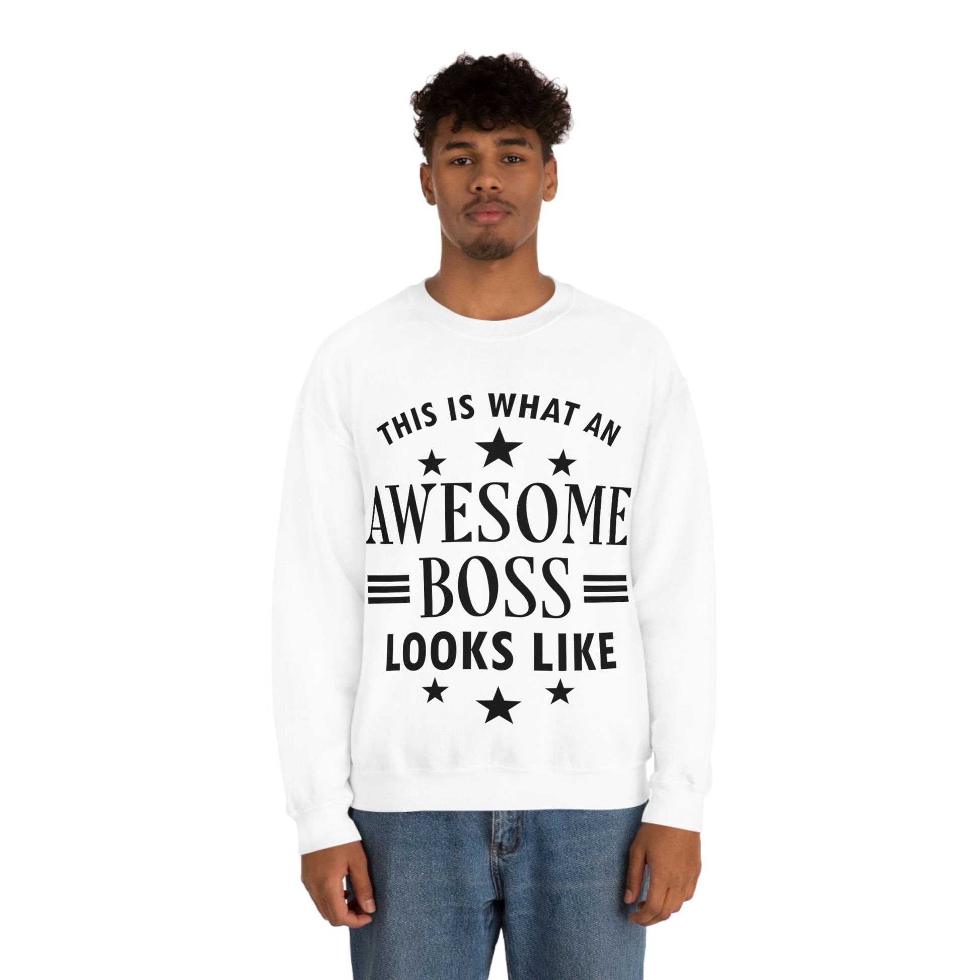 Awesome Boss Funny Slogan Sarcastic Quotes Unisex Heavy Blend™ Crewneck Sweatshirt Ichaku [Perfect Gifts Selection]