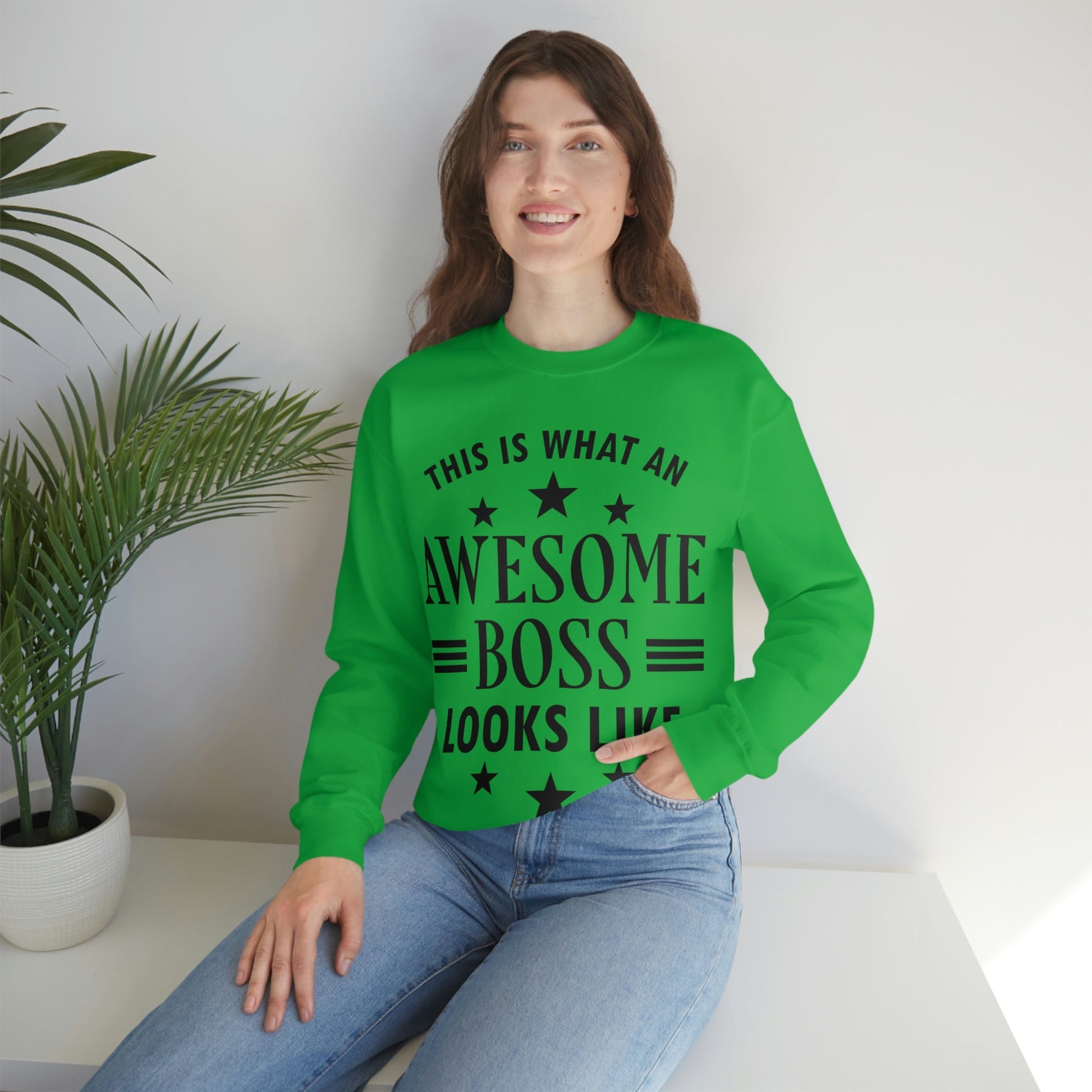 Awesome Boss Funny Slogan Sarcastic Quotes Unisex Heavy Blend™ Crewneck Sweatshirt Ichaku [Perfect Gifts Selection]