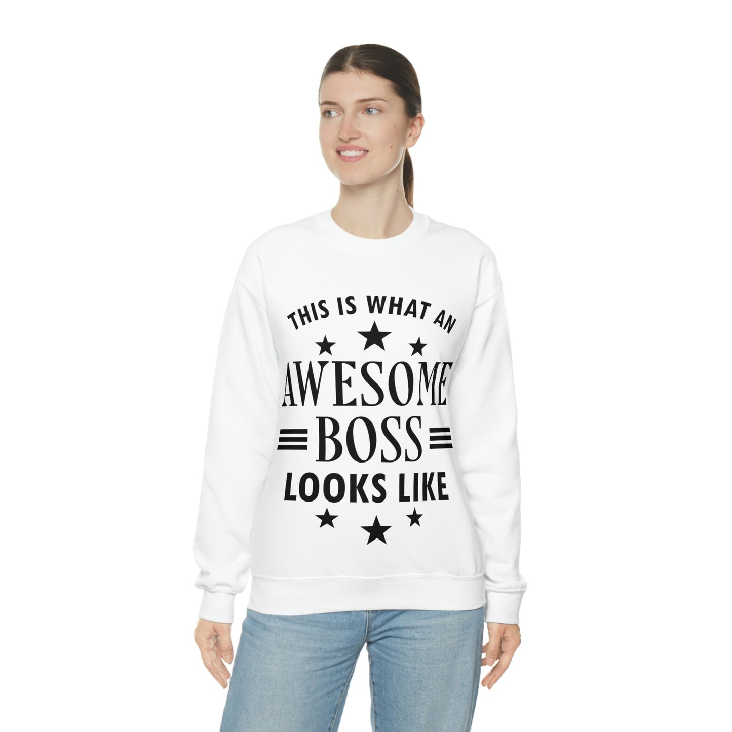 Awesome Boss Funny Slogan Sarcastic Quotes Unisex Heavy Blend™ Crewneck Sweatshirt Ichaku [Perfect Gifts Selection]