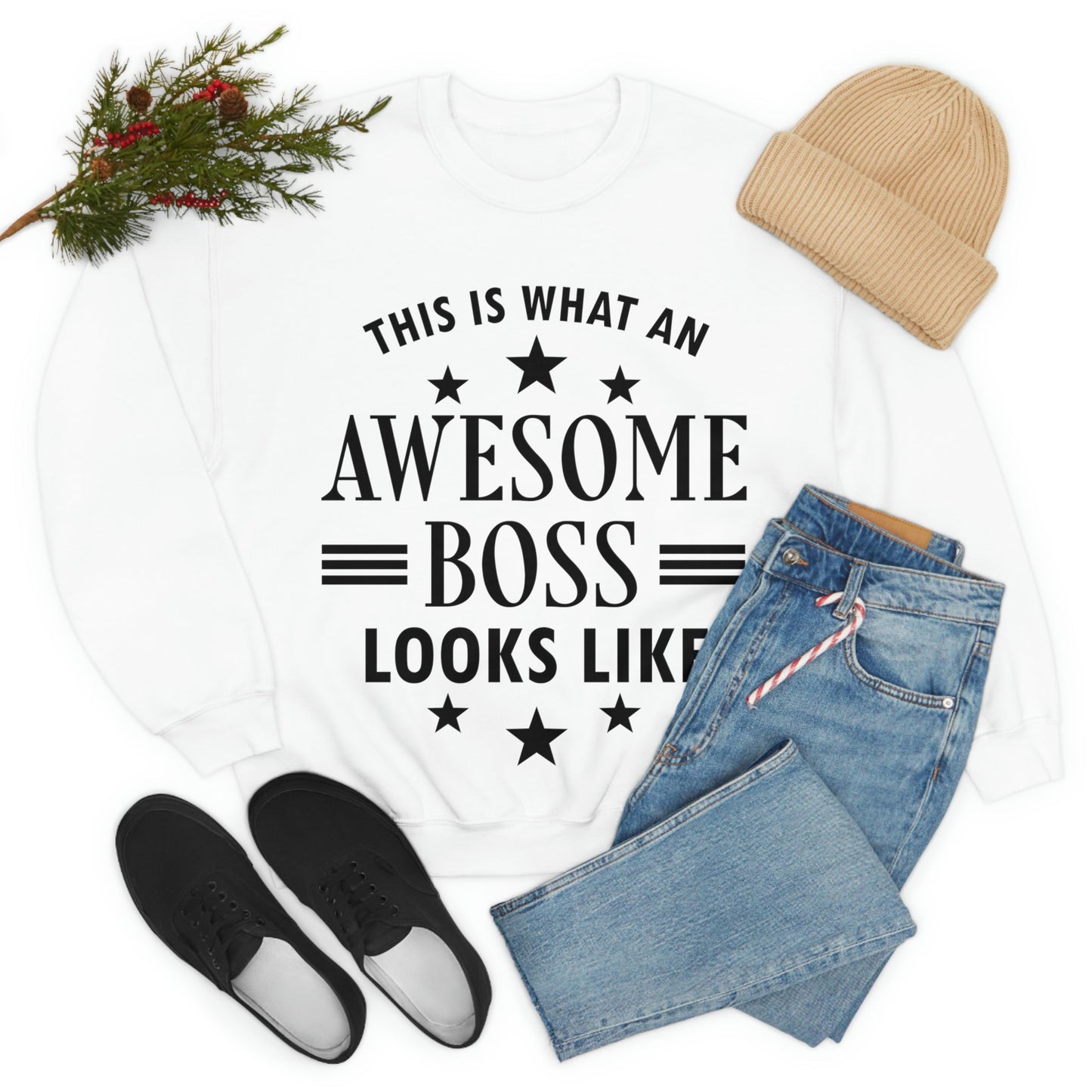 Awesome Boss Funny Slogan Sarcastic Quotes Unisex Heavy Blend™ Crewneck Sweatshirt Ichaku [Perfect Gifts Selection]