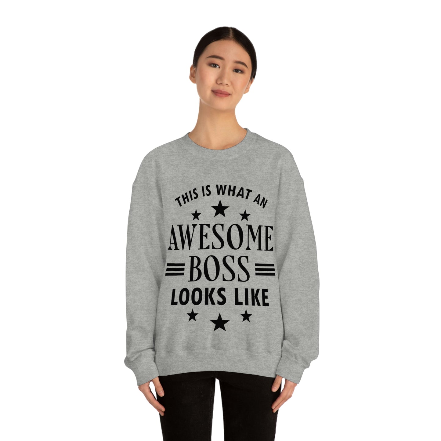 Awesome Boss Funny Slogan Sarcastic Quotes Unisex Heavy Blend™ Crewneck Sweatshirt Ichaku [Perfect Gifts Selection]