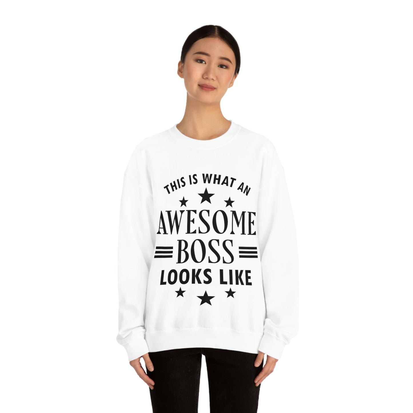 Awesome Boss Funny Slogan Sarcastic Quotes Unisex Heavy Blend™ Crewneck Sweatshirt Ichaku [Perfect Gifts Selection]