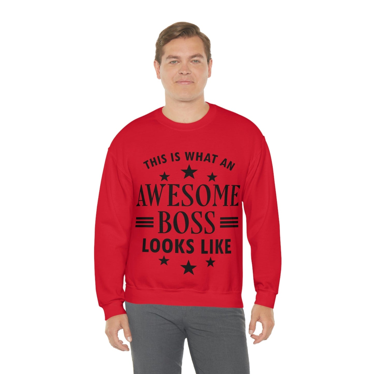 Awesome Boss Funny Slogan Sarcastic Quotes Unisex Heavy Blend™ Crewneck Sweatshirt Ichaku [Perfect Gifts Selection]