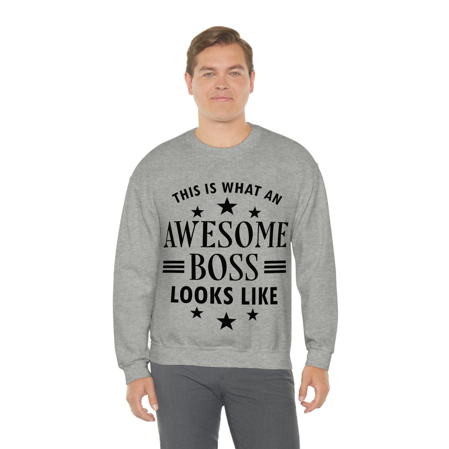 Awesome Boss Funny Slogan Sarcastic Quotes Unisex Heavy Blend™ Crewneck Sweatshirt Ichaku [Perfect Gifts Selection]