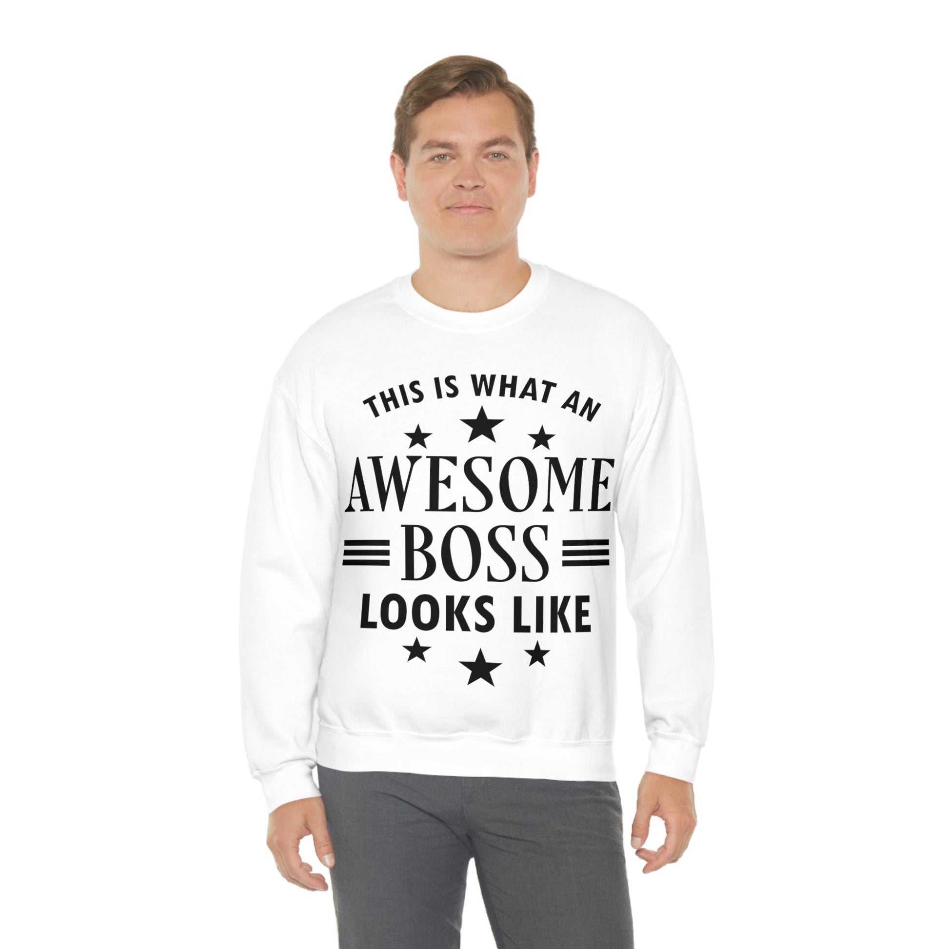 Awesome Boss Funny Slogan Sarcastic Quotes Unisex Heavy Blend™ Crewneck Sweatshirt Ichaku [Perfect Gifts Selection]