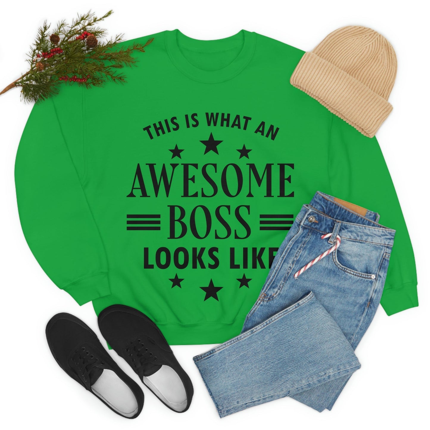 Awesome Boss Funny Slogan Sarcastic Quotes Unisex Heavy Blend™ Crewneck Sweatshirt Ichaku [Perfect Gifts Selection]