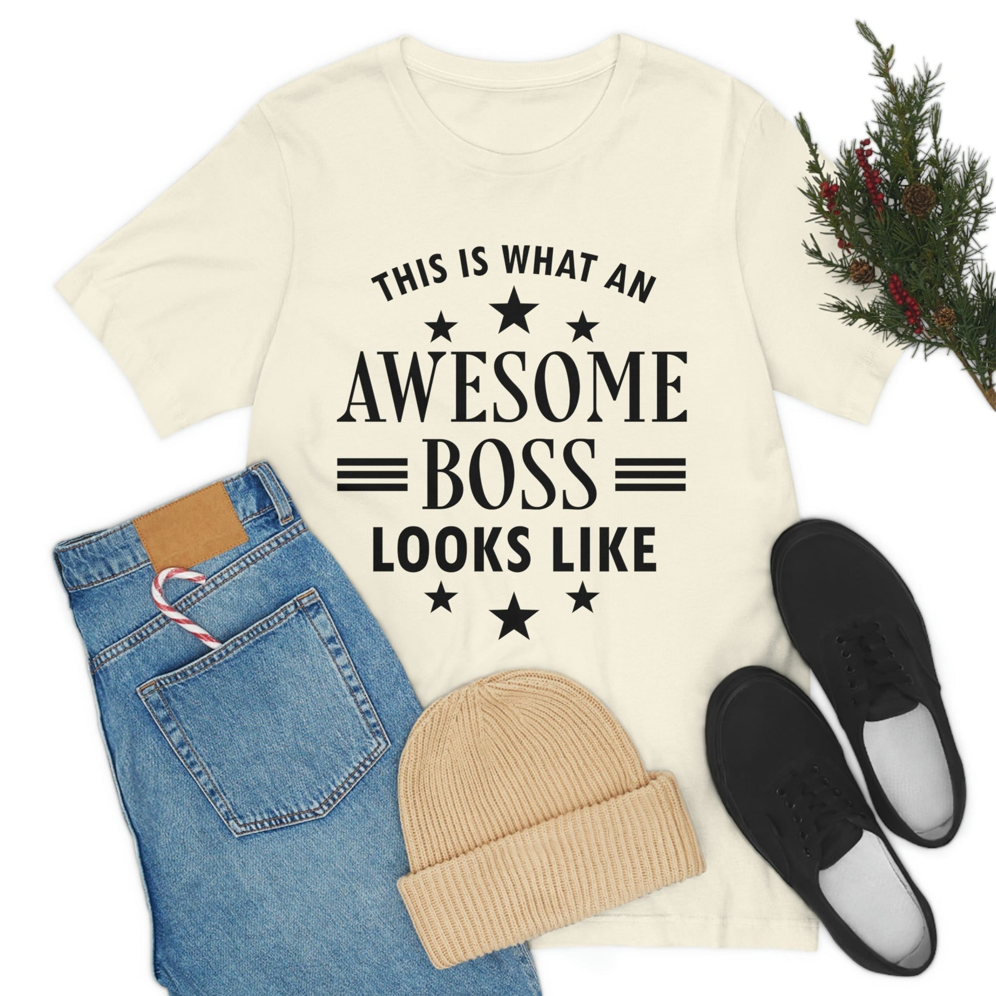 Awesome Boss Funny Slogan Sarcastic Quotes Unisex Jersey Short Sleeve T-Shirt Ichaku [Perfect Gifts Selection]