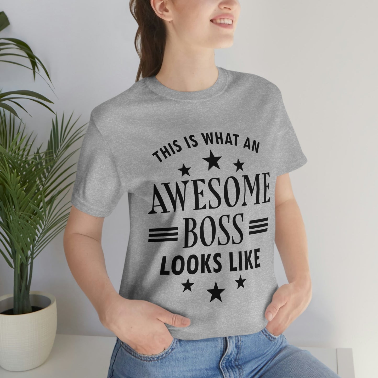 Awesome Boss Funny Slogan Sarcastic Quotes Unisex Jersey Short Sleeve T-Shirt Ichaku [Perfect Gifts Selection]