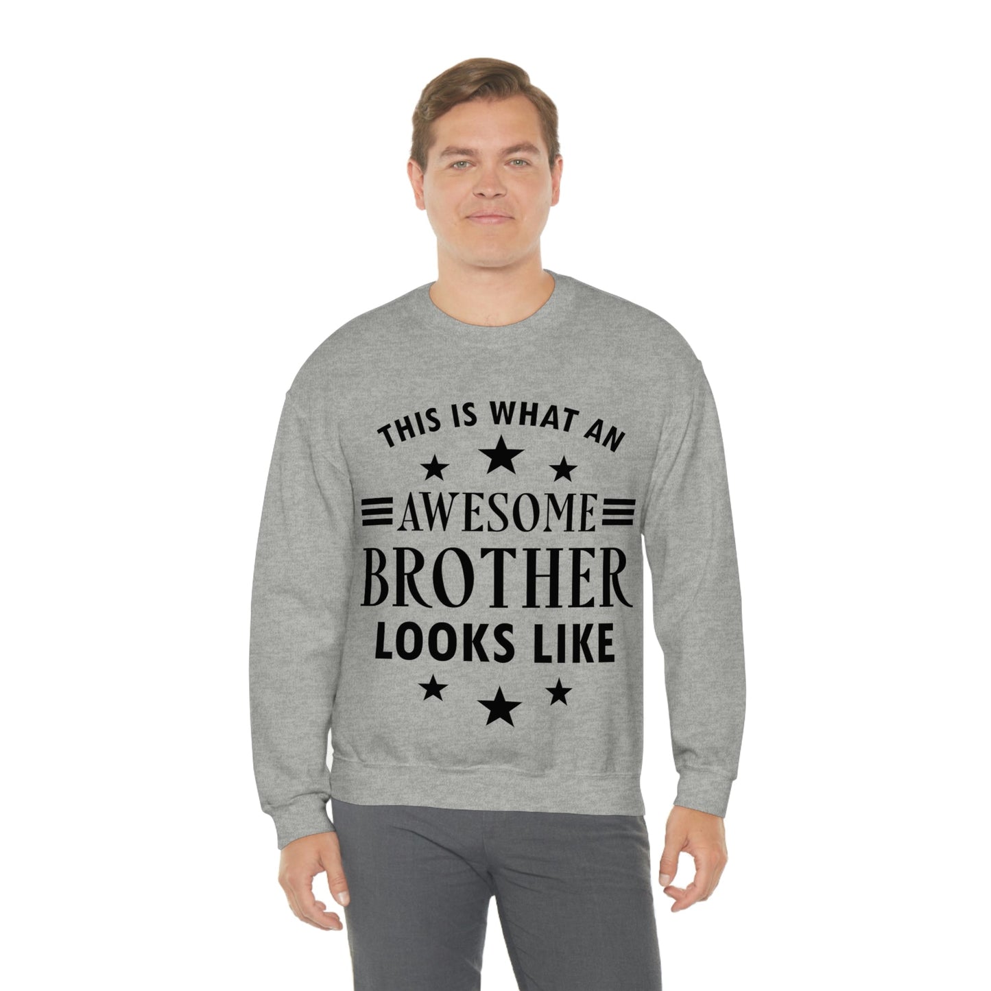 Awesome Brother Funny Slogan Sarcastic Quotes Black Text Unisex Heavy Blend™ Crewneck Sweatshirt Ichaku [Perfect Gifts Selection]