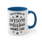Awesome Dad Funny Slogan Sarcastic Quotes Classic Accent Coffee Mug 11oz Ichaku [Perfect Gifts Selection]