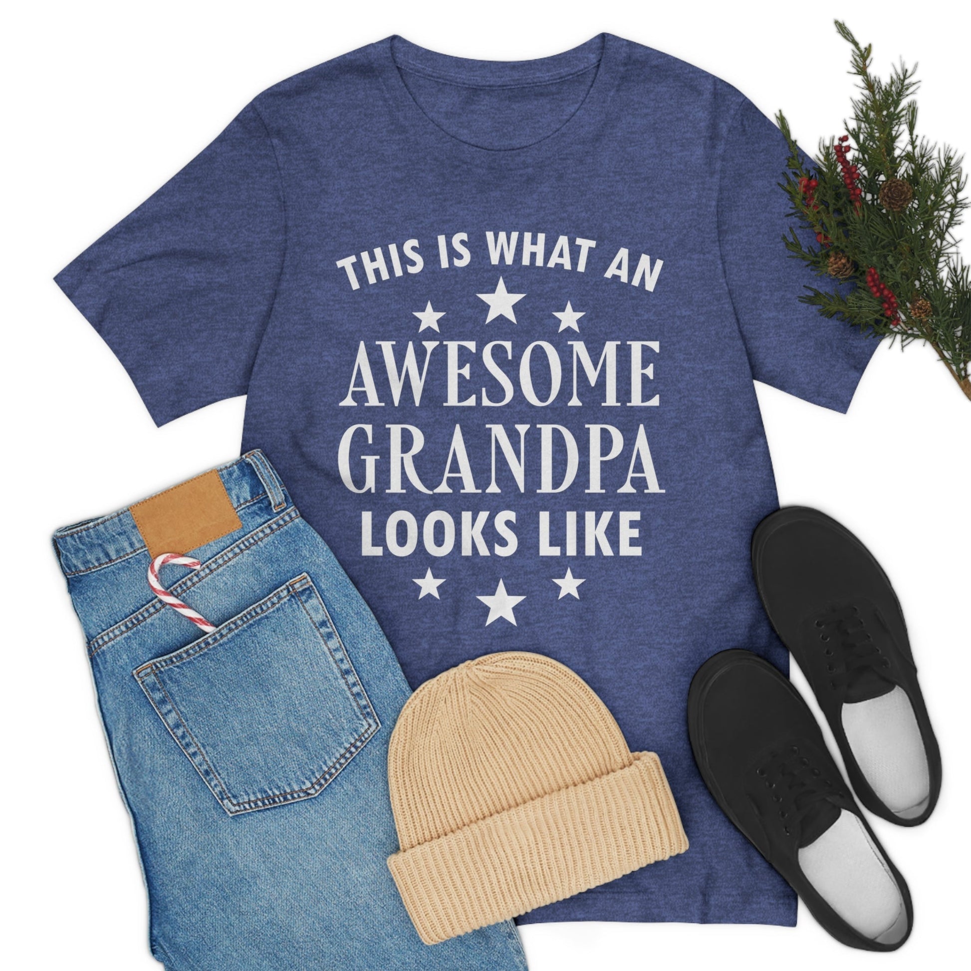 Awesome Grandpa Funny Slogan Sarcastic Quotes Unisex Jersey Short Sleeve T-Shirt Ichaku [Perfect Gifts Selection]