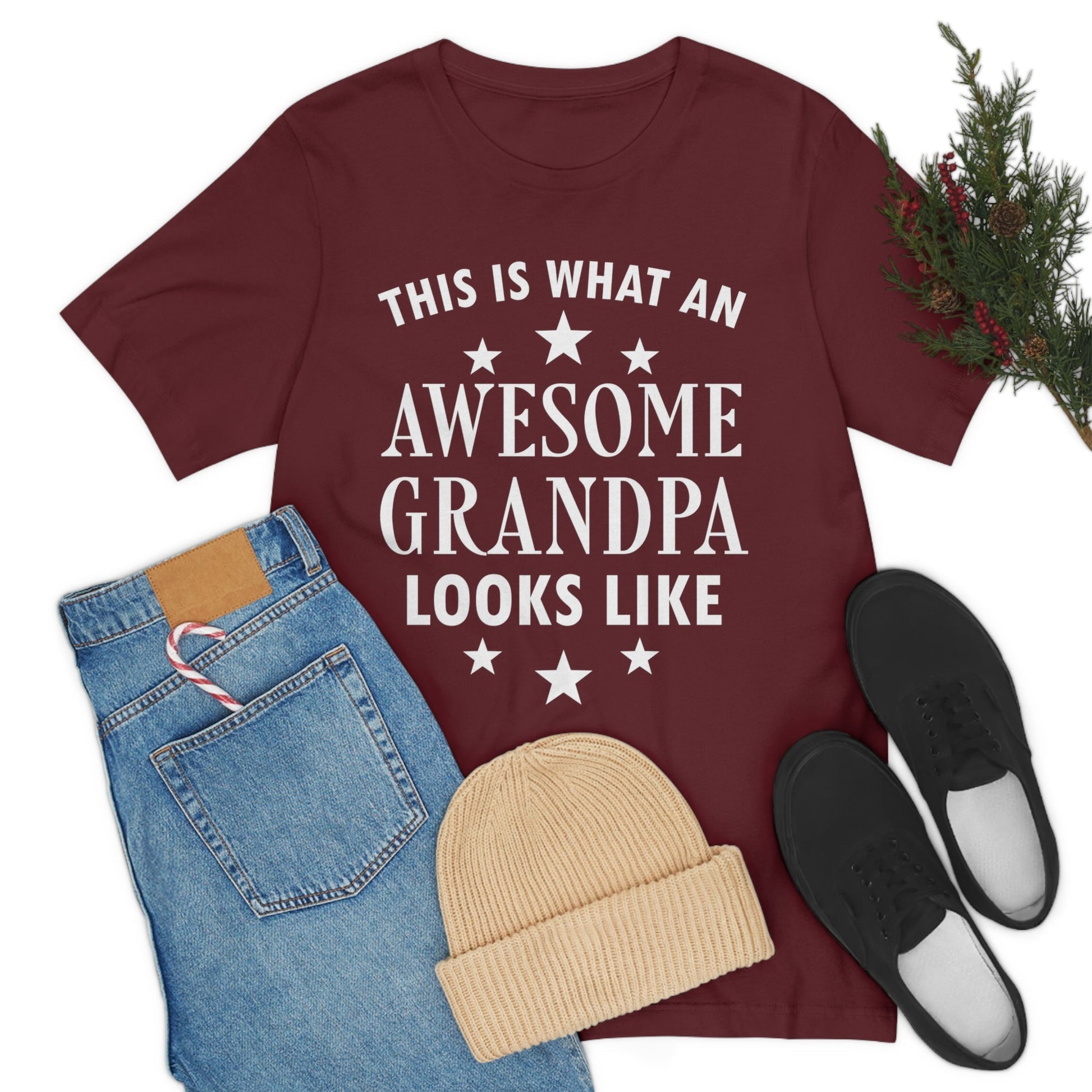 Awesome Grandpa Funny Slogan Sarcastic Quotes Unisex Jersey Short Sleeve T-Shirt Ichaku [Perfect Gifts Selection]