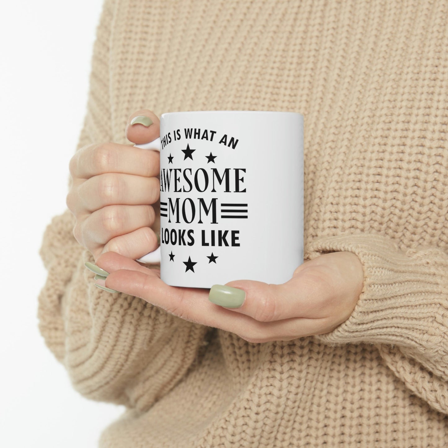 Awesome Mom Funny Slogan Sarcastic Quotes Ceramic Mug 11oz Ichaku [Perfect Gifts Selection]