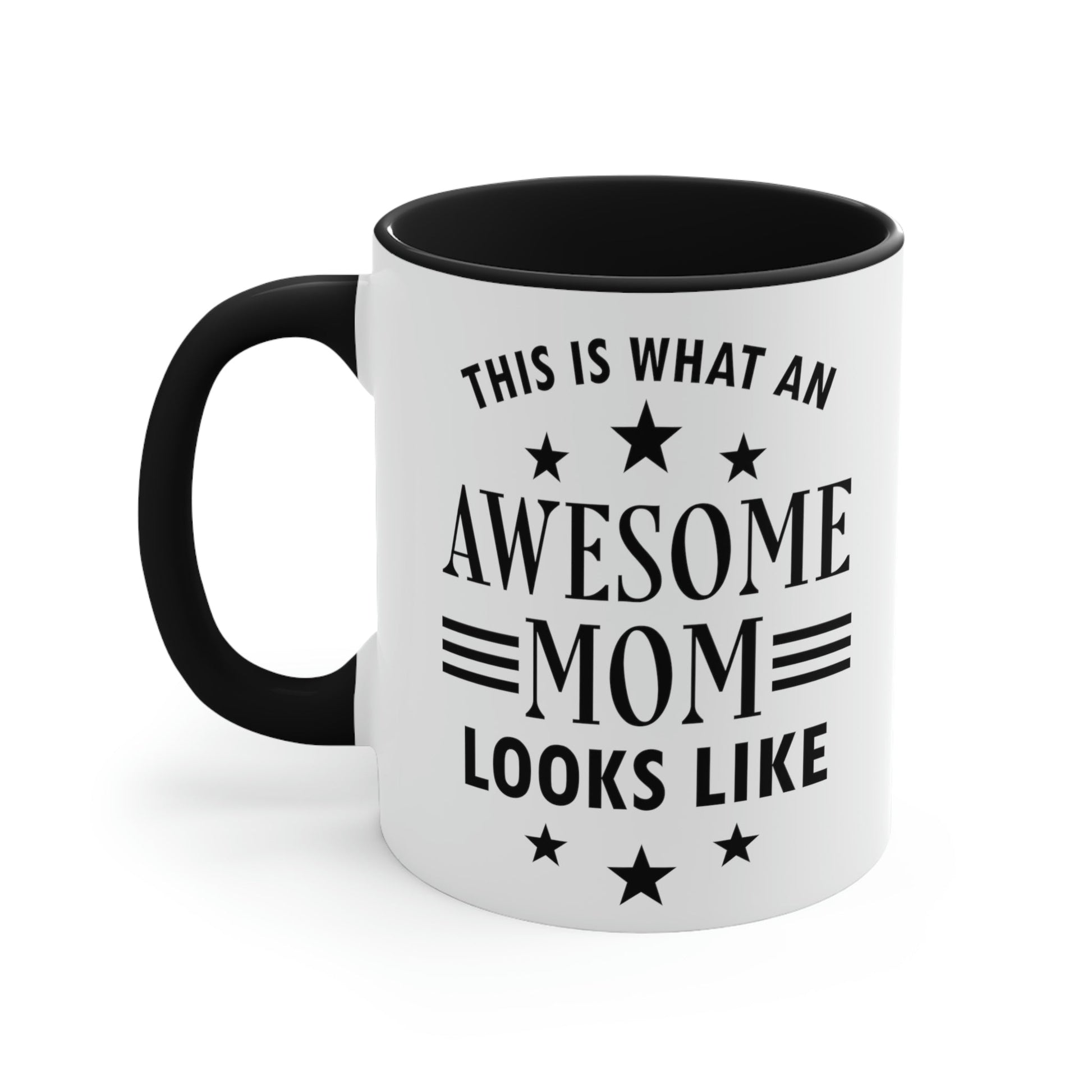 Awesome Mom Funny Slogan Sarcastic Quotes Classic Accent Coffee Mug 11oz Ichaku [Perfect Gifts Selection]