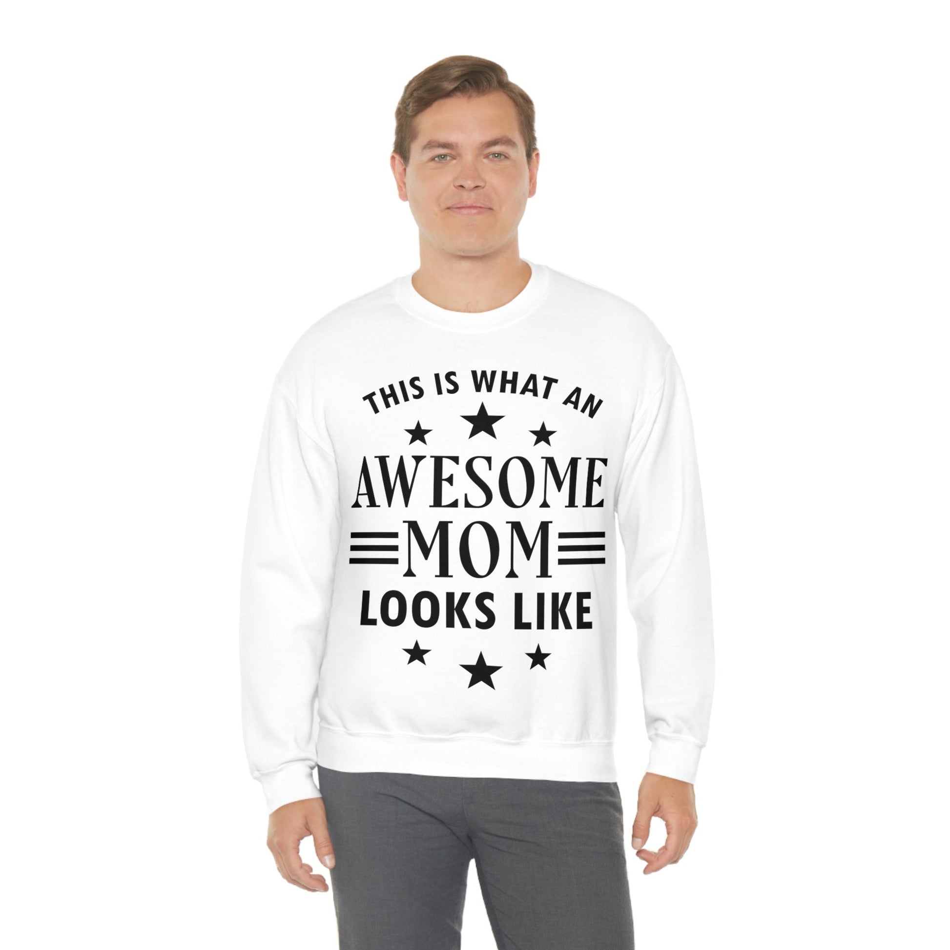 Awesome Mom Funny Slogan Sarcastic Quotes Unisex Heavy Blend™ Crewneck Sweatshirt Ichaku [Perfect Gifts Selection]