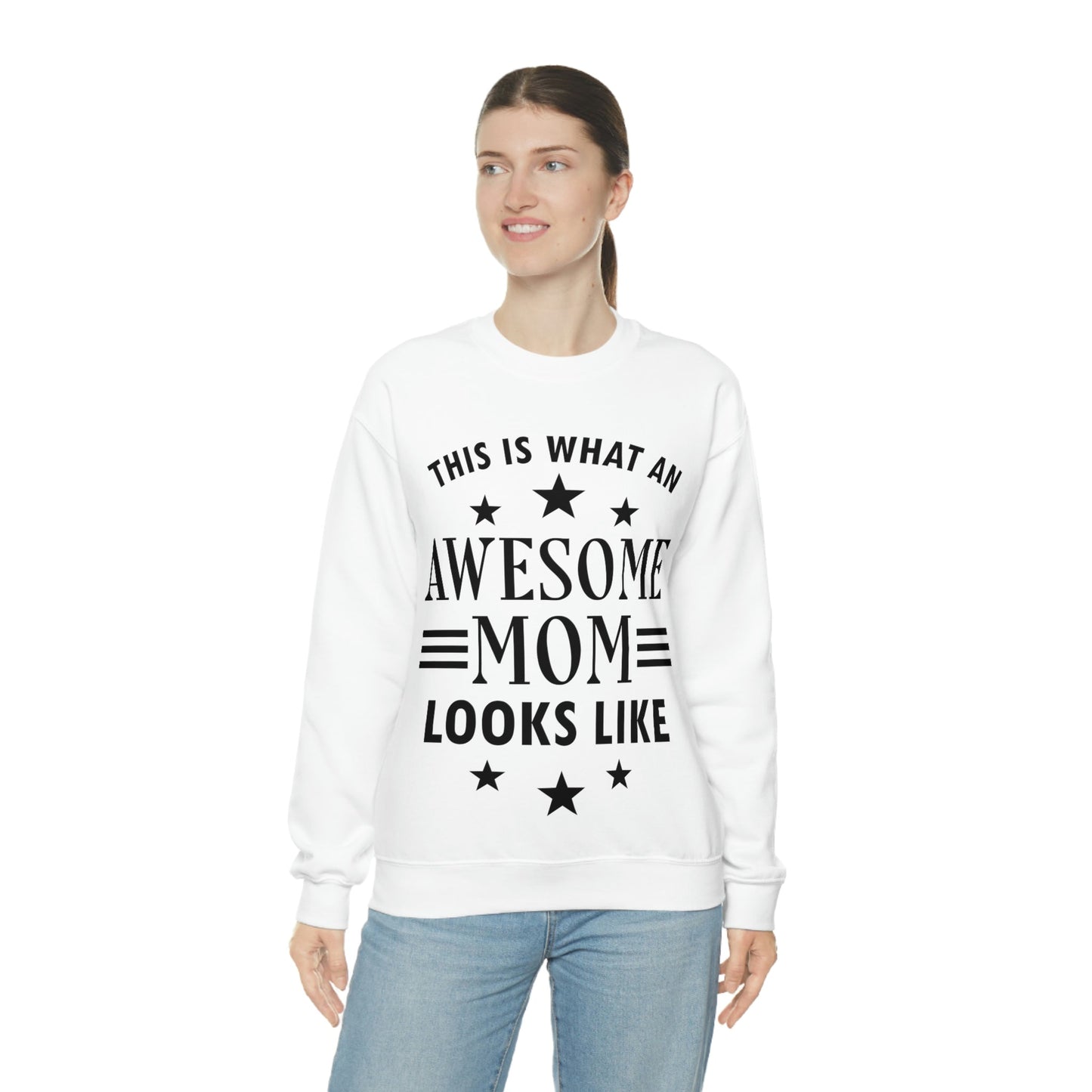 Awesome Mom Funny Slogan Sarcastic Quotes Unisex Heavy Blend™ Crewneck Sweatshirt Ichaku [Perfect Gifts Selection]