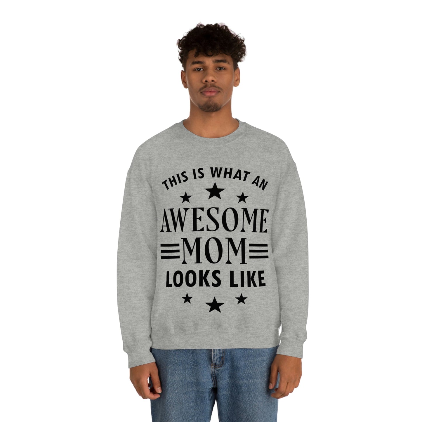 Awesome Mom Funny Slogan Sarcastic Quotes Unisex Heavy Blend™ Crewneck Sweatshirt Ichaku [Perfect Gifts Selection]