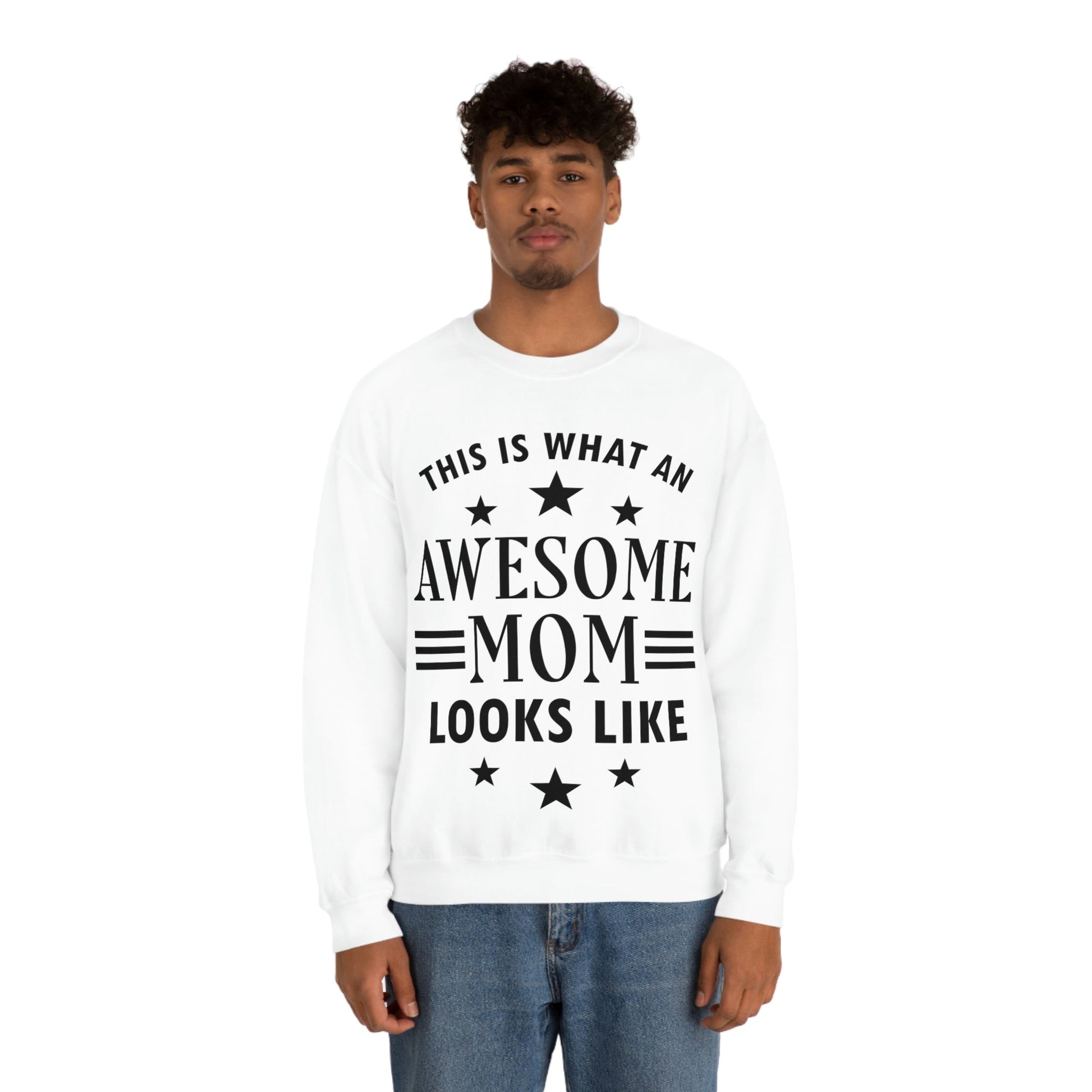 Awesome Mom Funny Slogan Sarcastic Quotes Unisex Heavy Blend™ Crewneck Sweatshirt Ichaku [Perfect Gifts Selection]