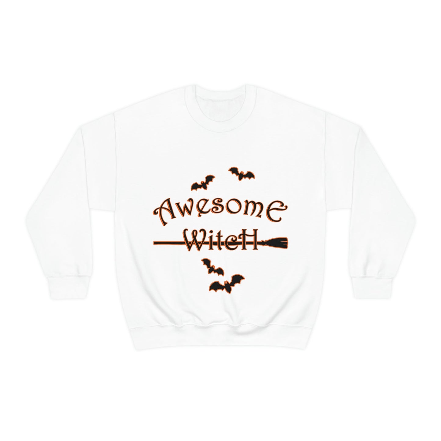 Awesome Witch Halloween Unisex Heavy Blend™ Crewneck Sweatshirt Ichaku [Perfect Gifts Selection]