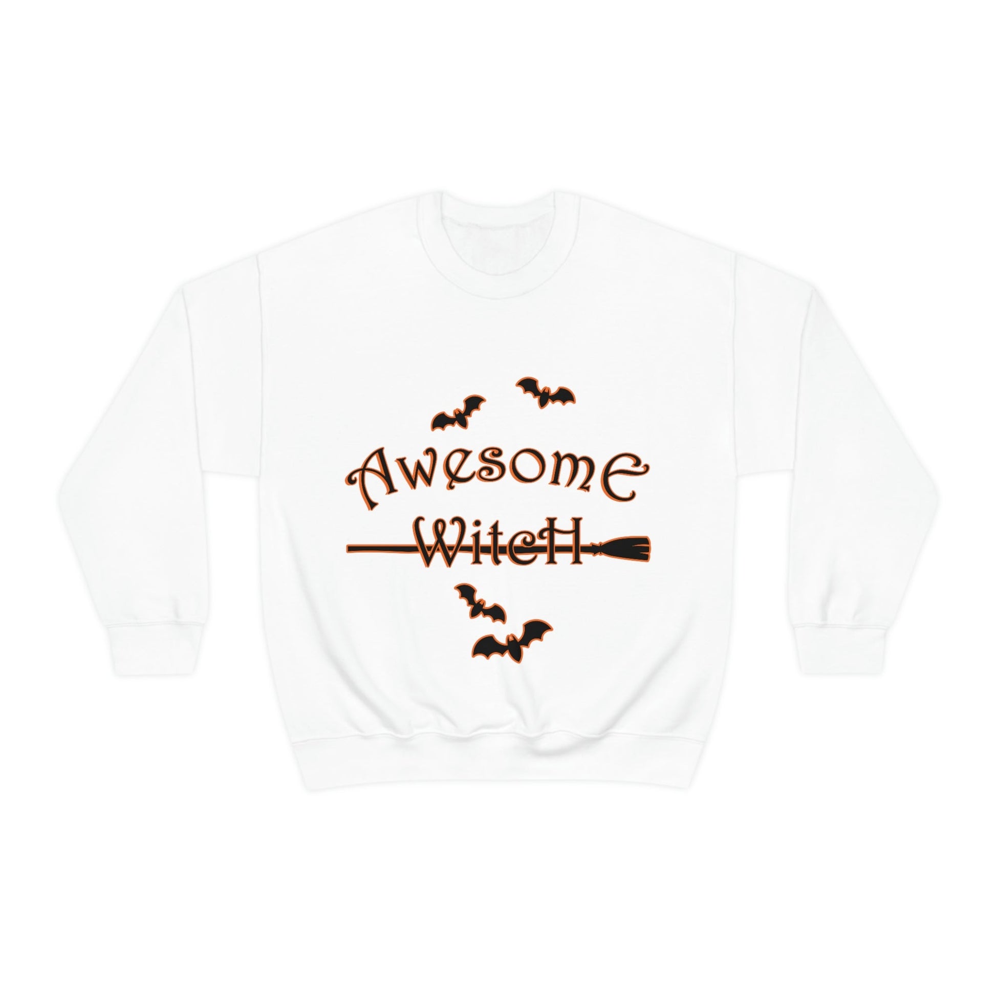 Awesome Witch Halloween Unisex Heavy Blend™ Crewneck Sweatshirt Ichaku [Perfect Gifts Selection]