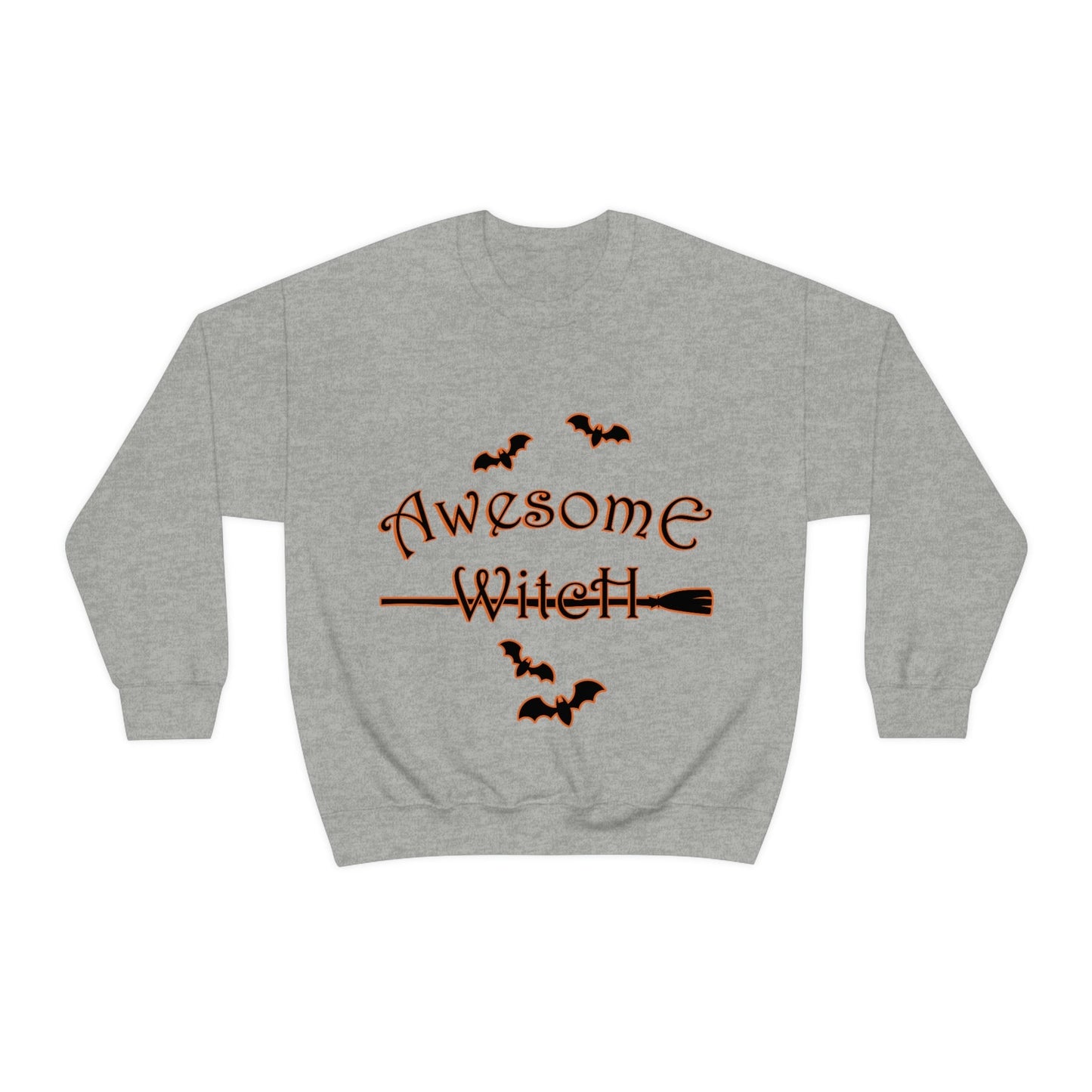 Awesome Witch Halloween Unisex Heavy Blend™ Crewneck Sweatshirt Ichaku [Perfect Gifts Selection]