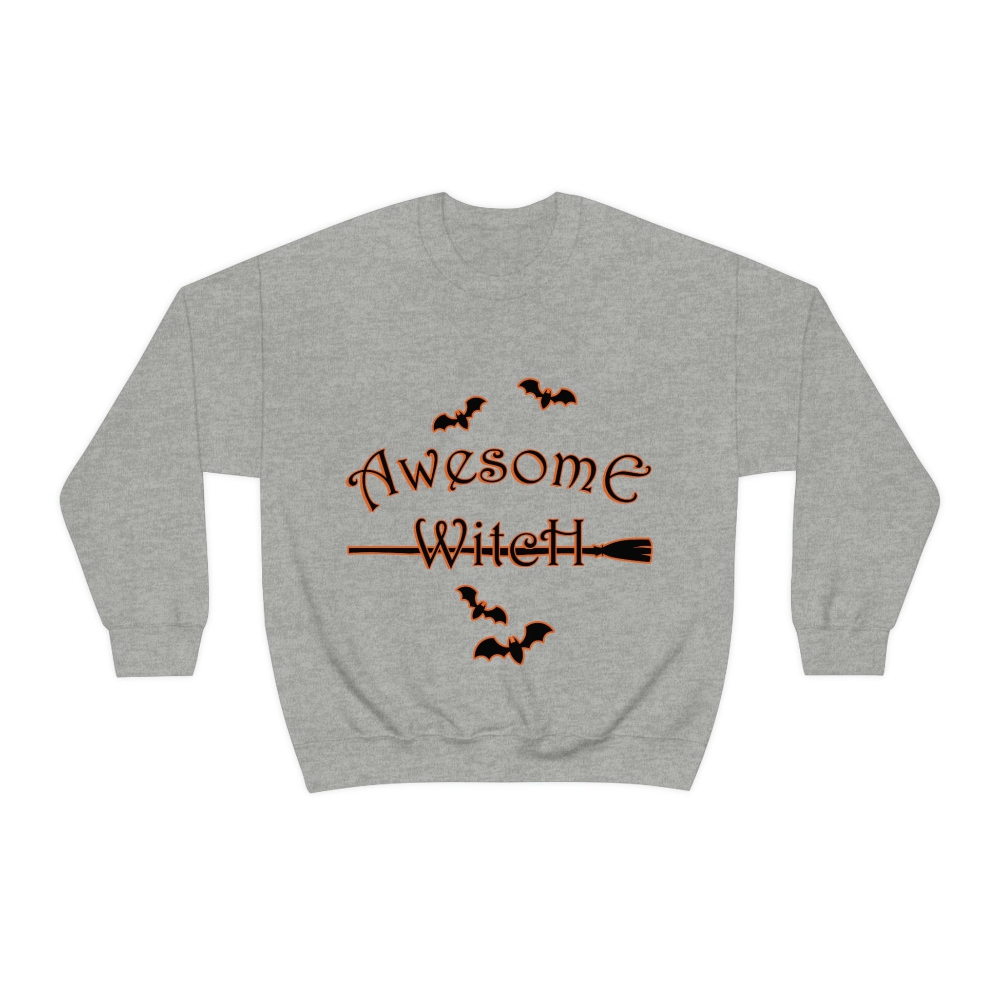 Awesome Witch Halloween Unisex Heavy Blend™ Crewneck Sweatshirt Ichaku [Perfect Gifts Selection]