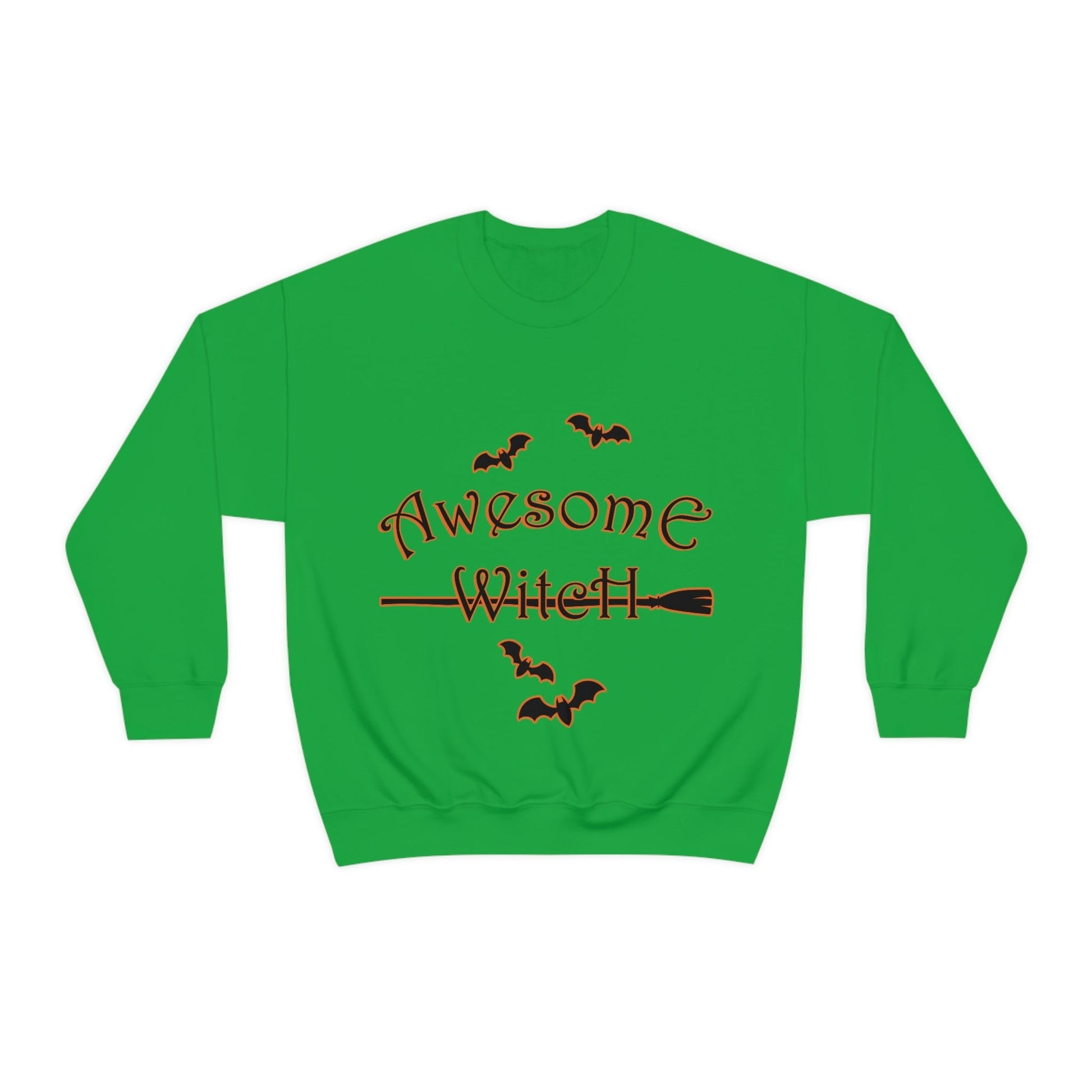 Awesome Witch Halloween Unisex Heavy Blend™ Crewneck Sweatshirt Ichaku [Perfect Gifts Selection]