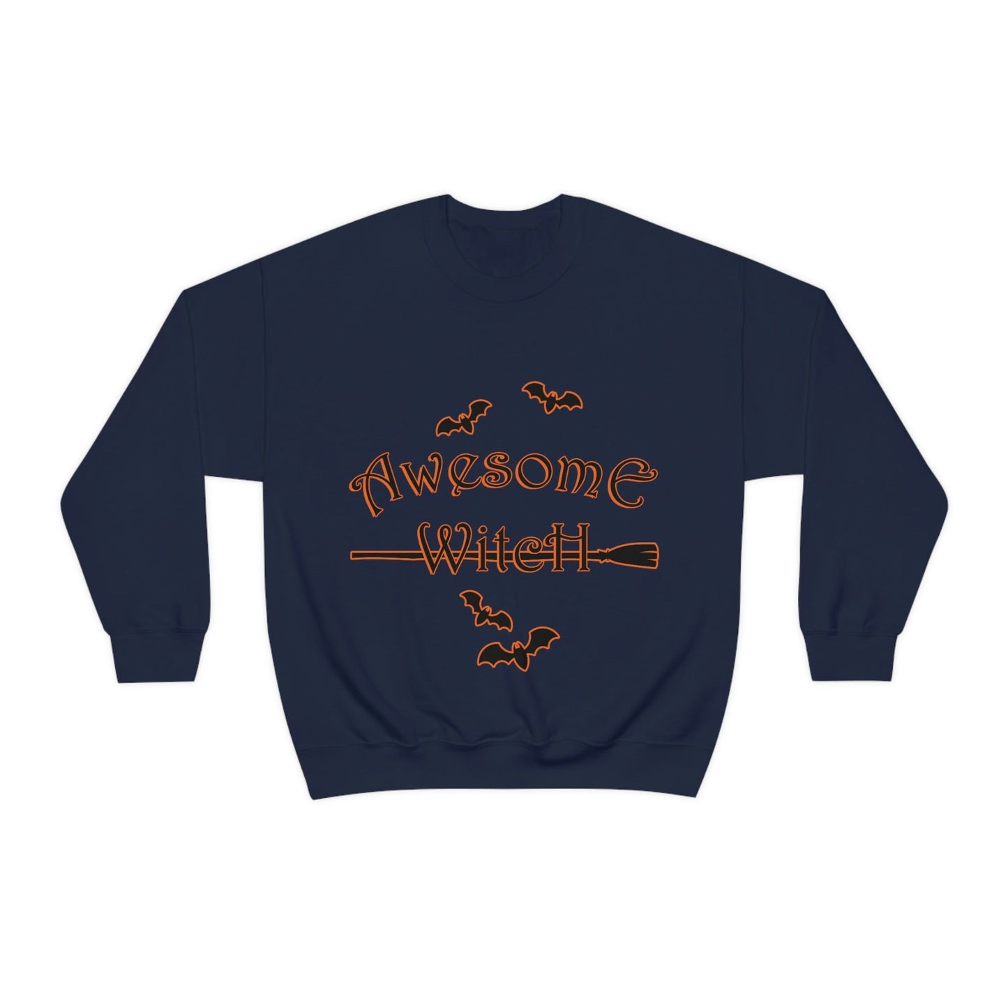 Awesome Witch Halloween Unisex Heavy Blend™ Crewneck Sweatshirt Ichaku [Perfect Gifts Selection]