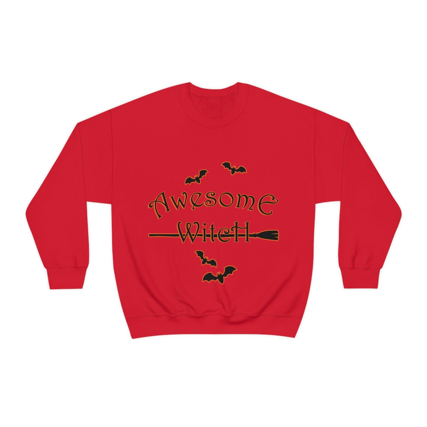 Awesome Witch Halloween Unisex Heavy Blend™ Crewneck Sweatshirt Ichaku [Perfect Gifts Selection]