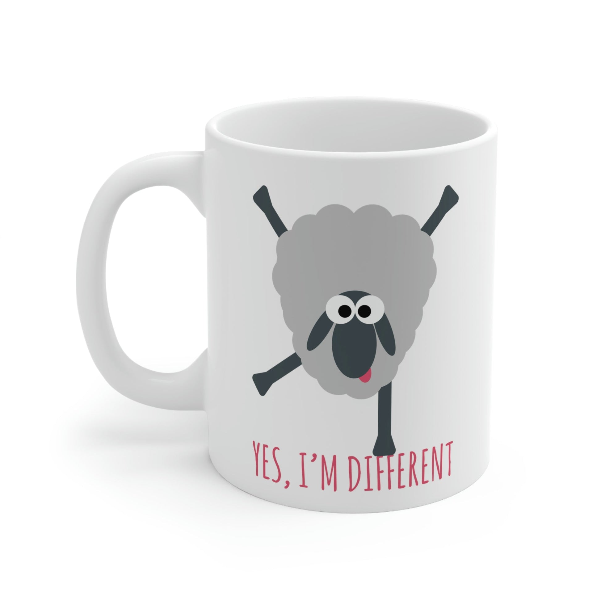 Be Different Sheep Funny Mental Health Ceramic Mug 11oz Ichaku [Perfect Gifts Selection]