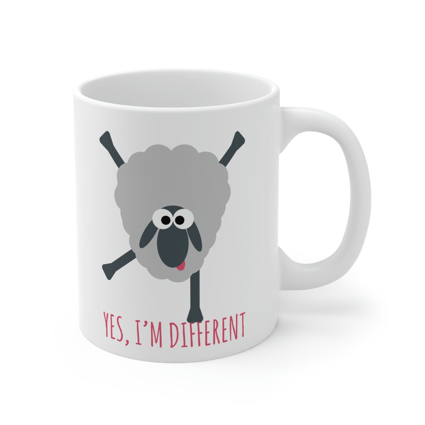 Be Different Sheep Funny Mental Health Ceramic Mug 11oz Ichaku [Perfect Gifts Selection]