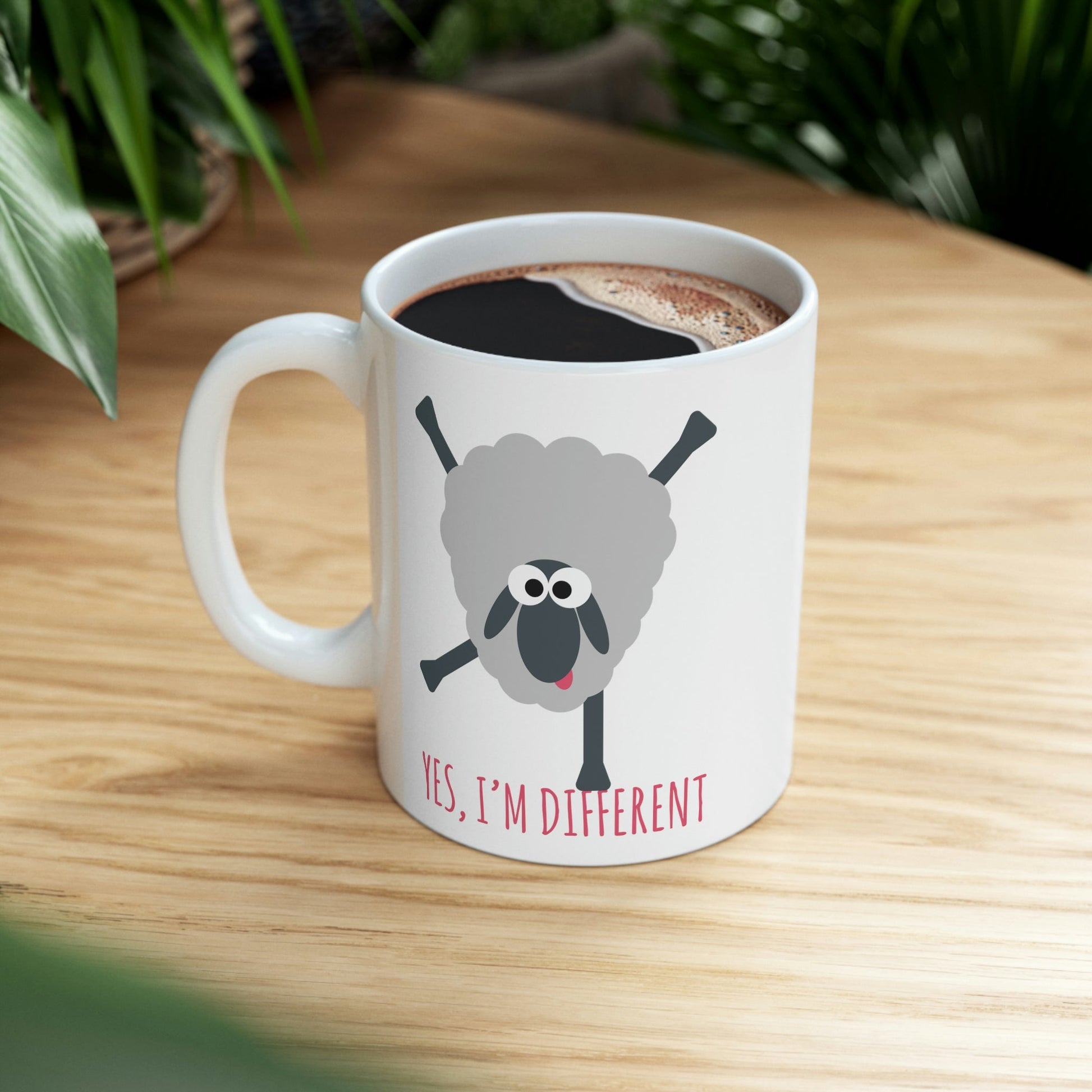 Be Different Sheep Funny Mental Health Ceramic Mug 11oz Ichaku [Perfect Gifts Selection]